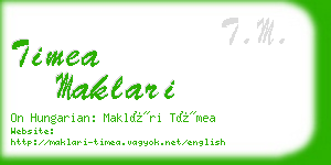 timea maklari business card